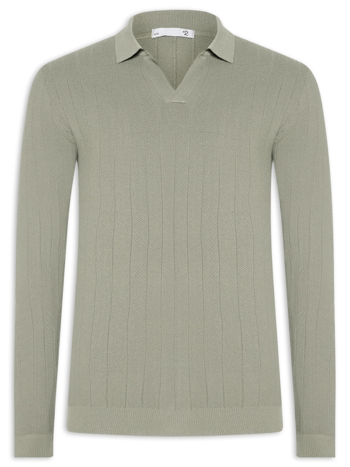 Suéter Masculino Tricot Polo Com Textura - Verde