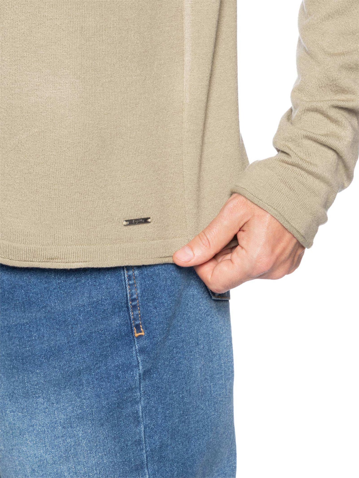 Suéter Masculino Tricot Pull Bege Zapalla