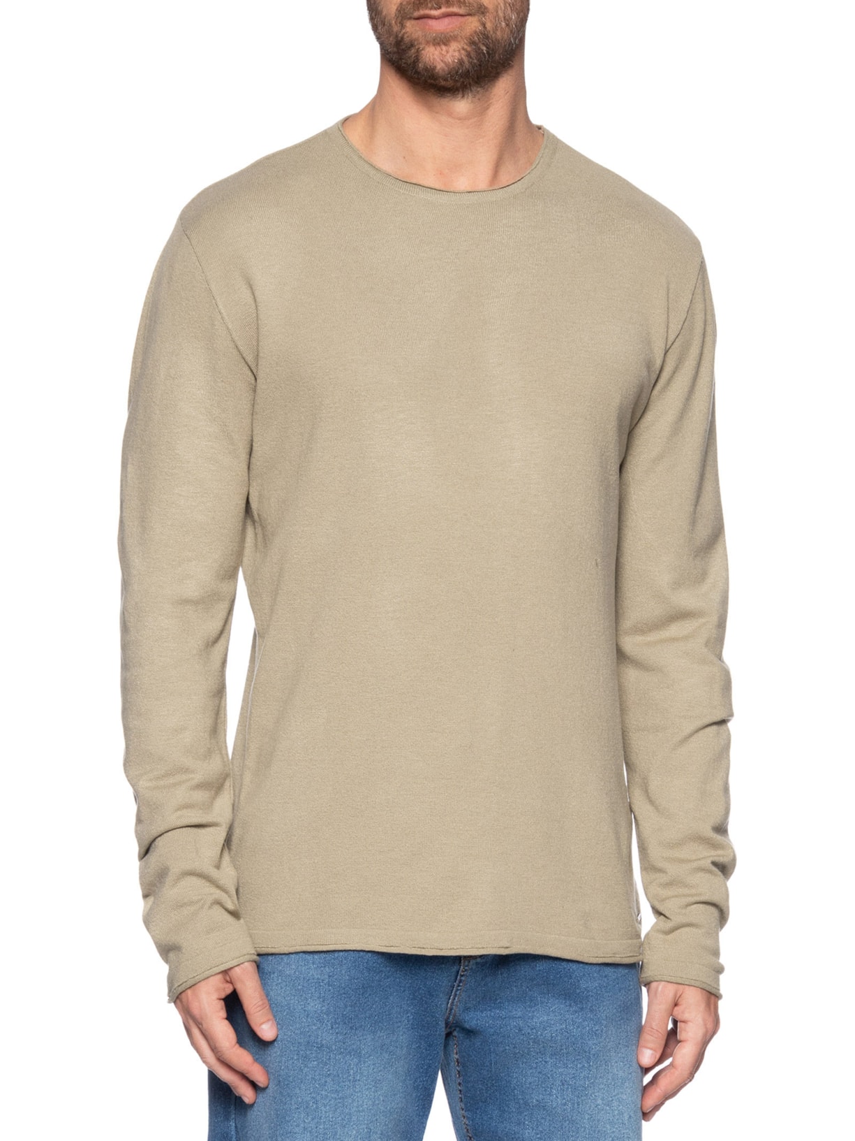 Suéter Masculino Tricot Pull Bege Zapalla