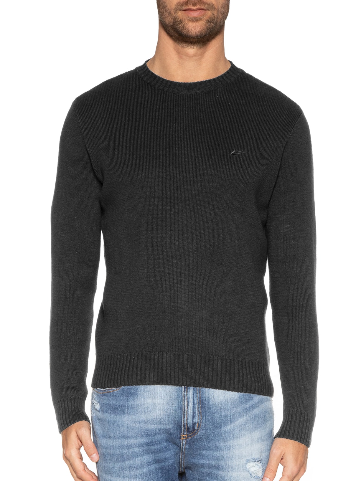 Suéter Masculino Tricot Rib Heavy Preto Ellus