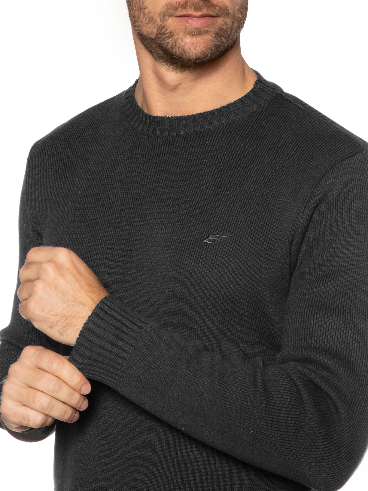 Suéter Masculino Tricot Rib Heavy Preto Ellus