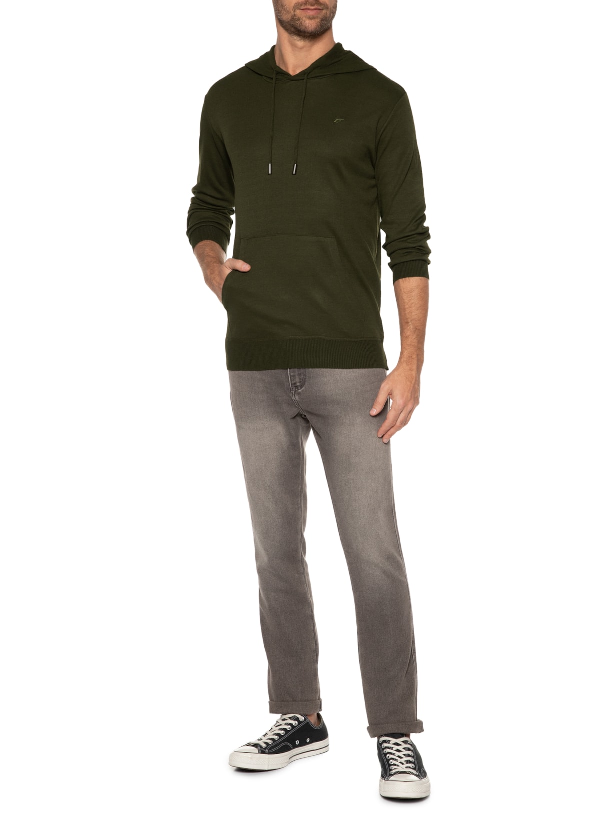 Suéter Masculino Tricot Rib Heavy Verde Ellus