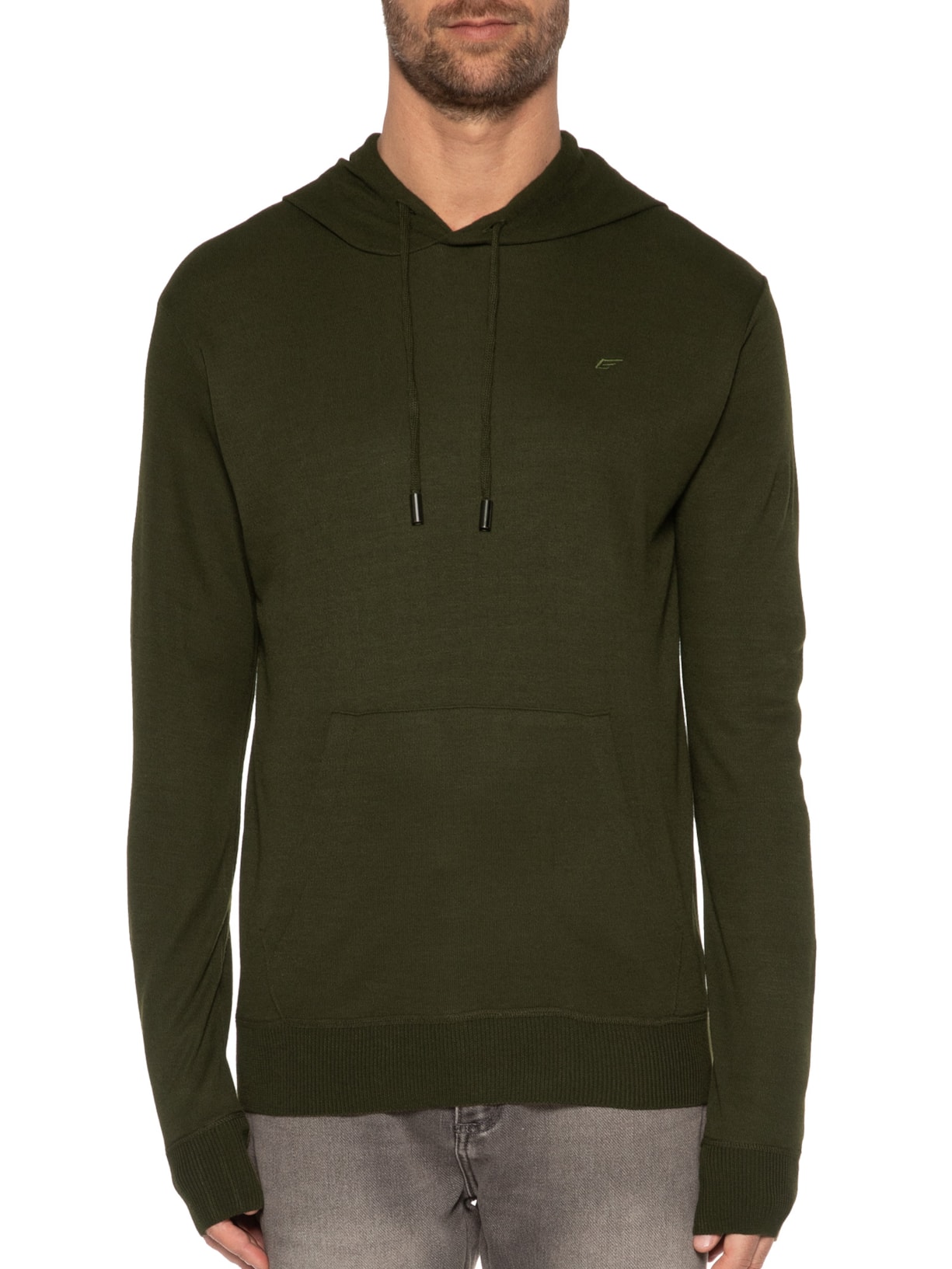Suéter Masculino Tricot Rib Heavy Verde Ellus