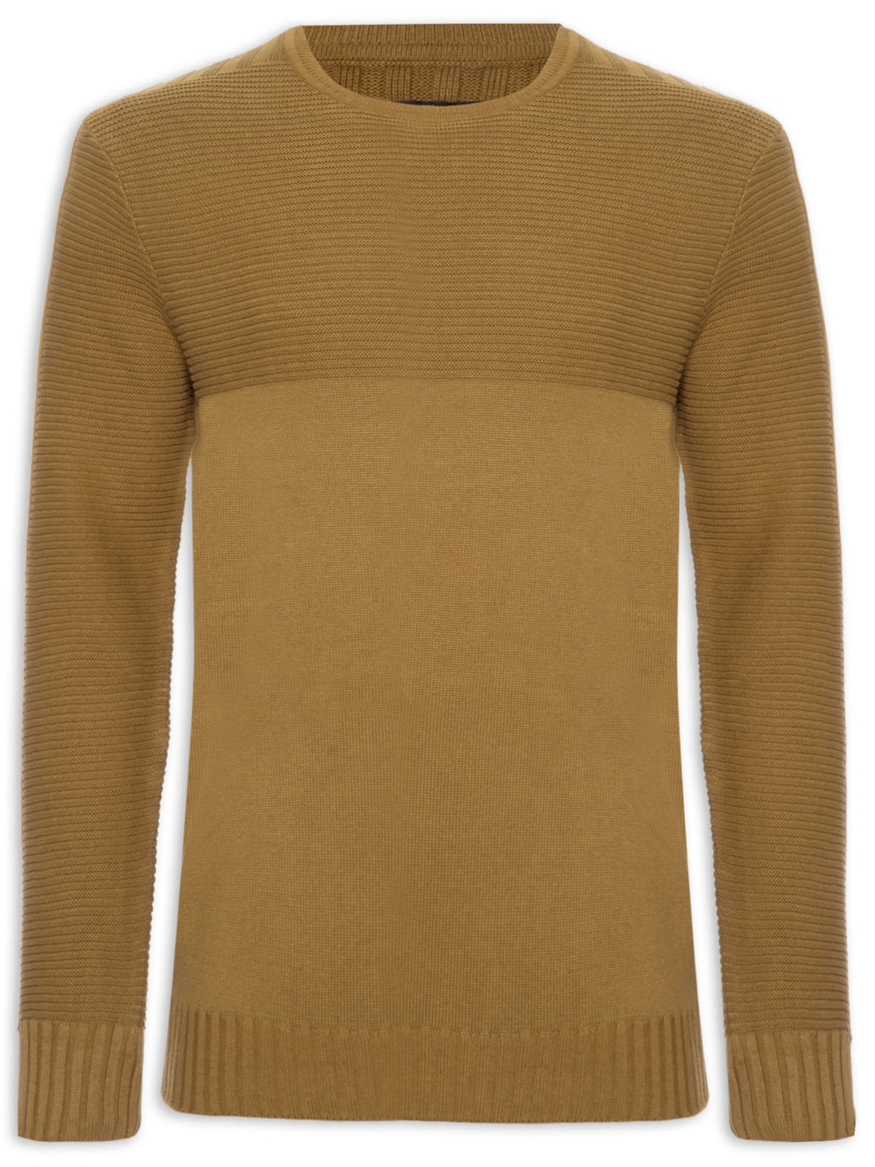 Suéter Masculino Tricot Texturas - Marrom