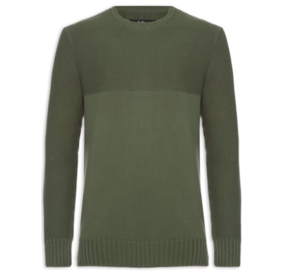 Suéter Masculino Tricot Texturas - Verde