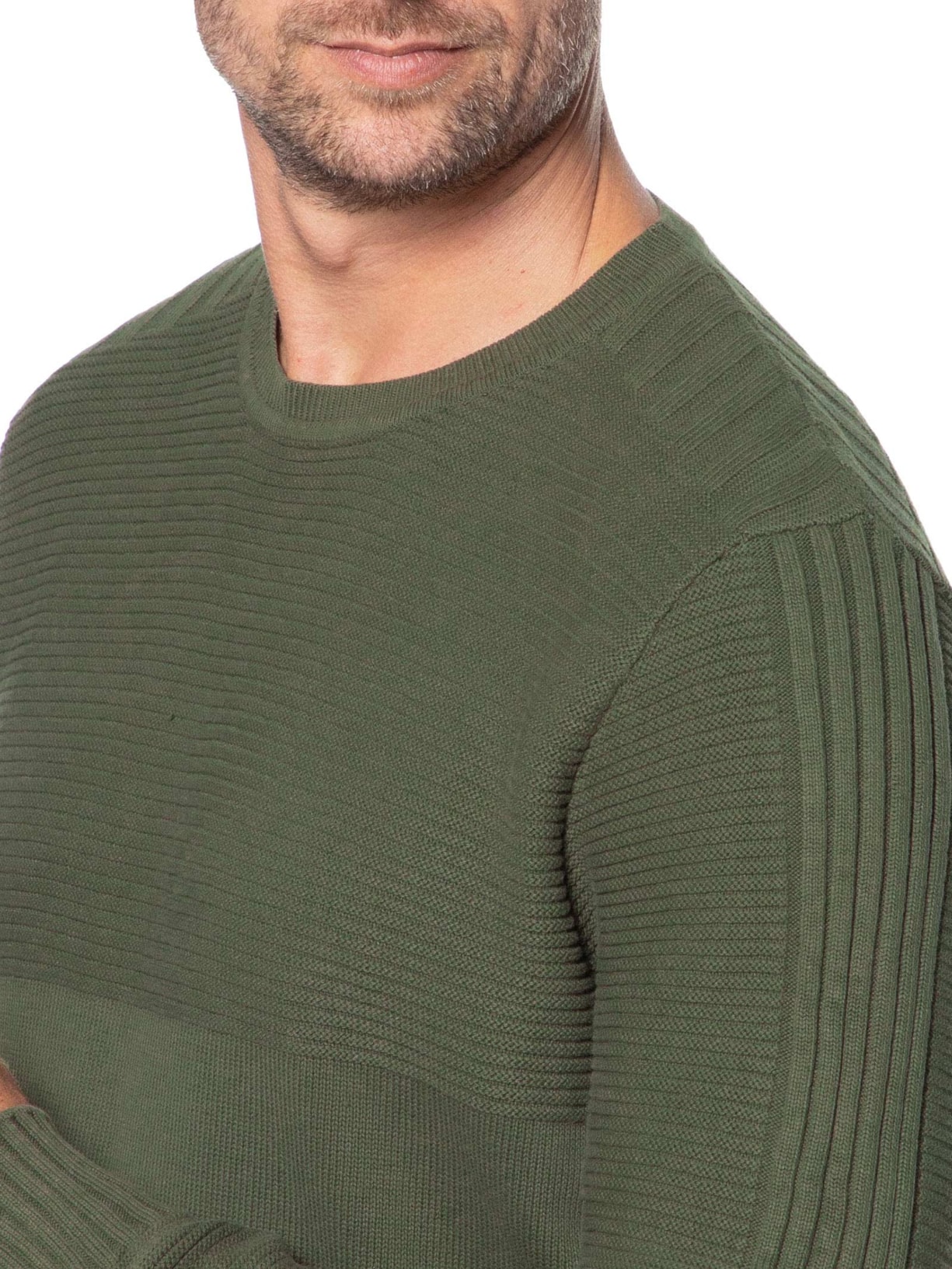 Suéter Masculino Tricot Texturas Verde Foxton