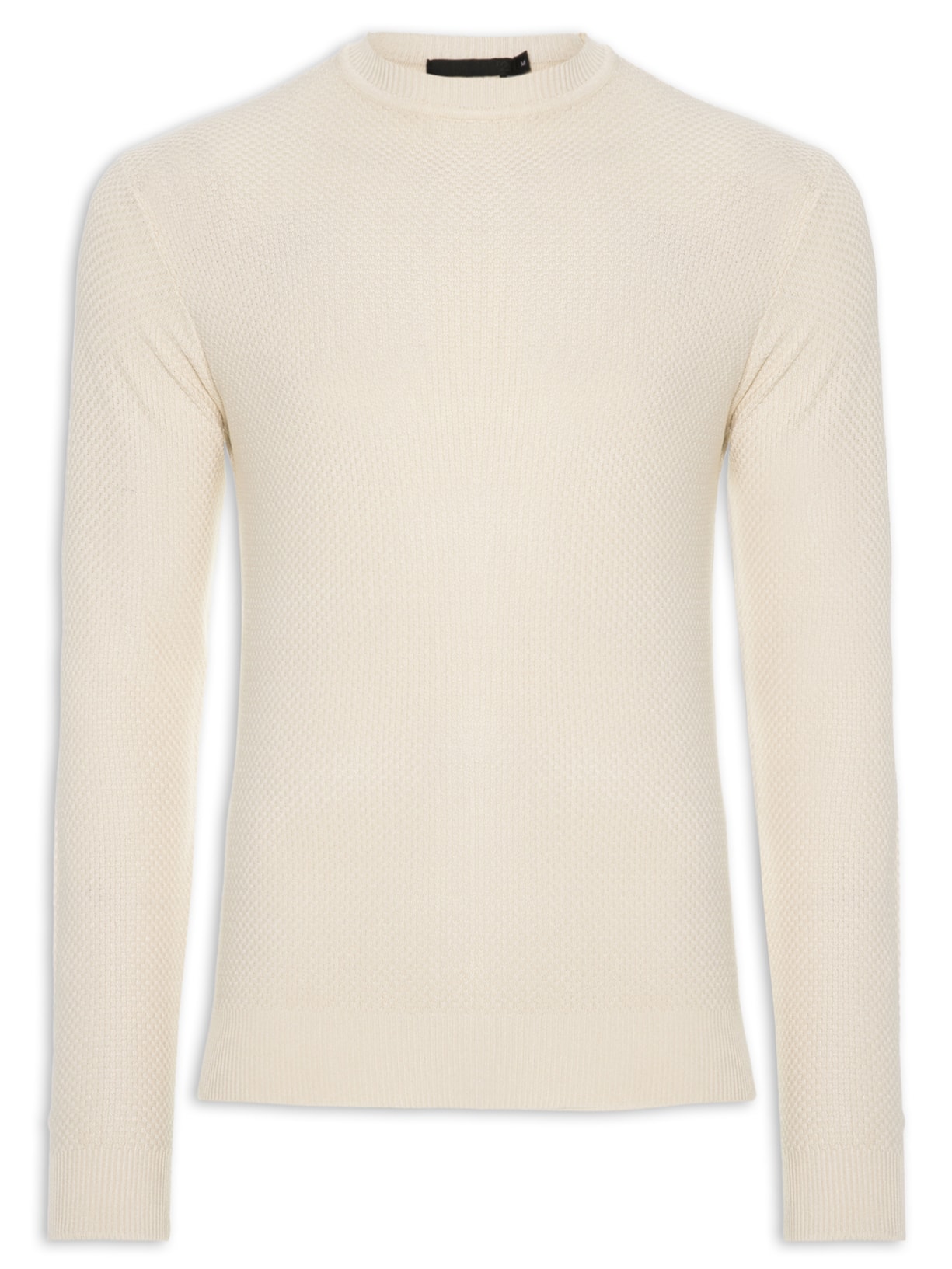 Suéter Masculino Tricot Texturizado - Bege