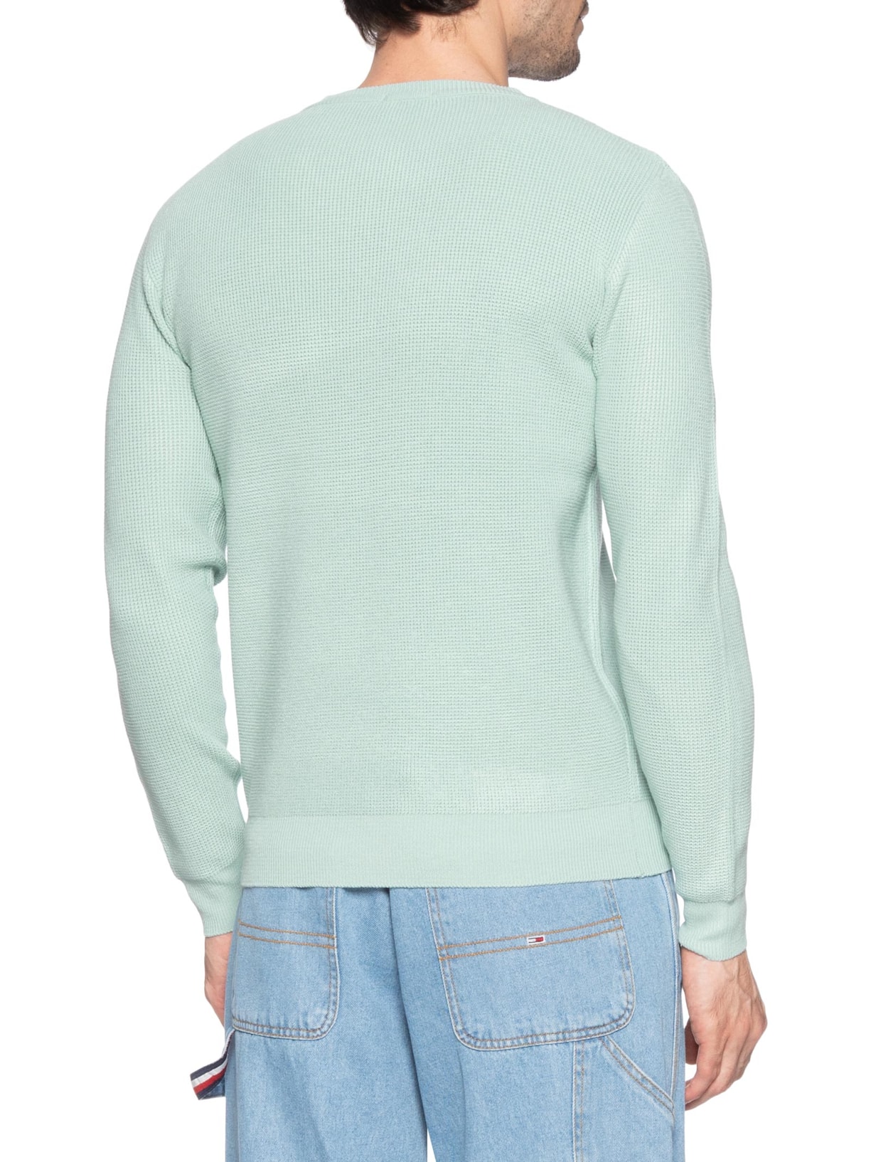 Suéter Masculino Tricot Texturizado Gola Redonda Verde Basiq Men