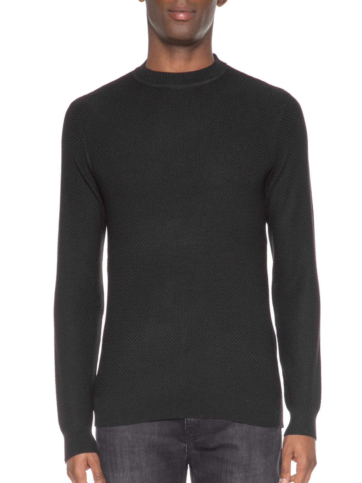 Suéter Masculino Tricot Texturizado Preto '2 Essential