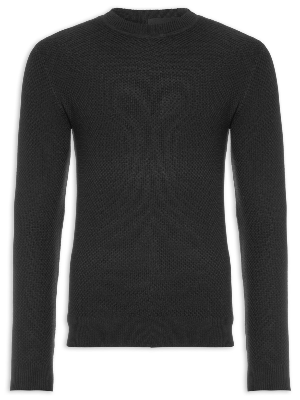 Suéter Masculino Tricot Texturizado Preto '2 Essential