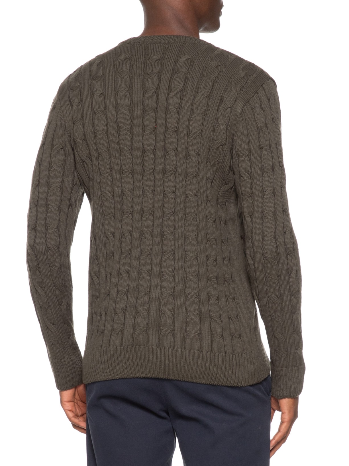 Suéter Masculino Tricot Trança Manga Longa Verde Paramount Alfaiataria