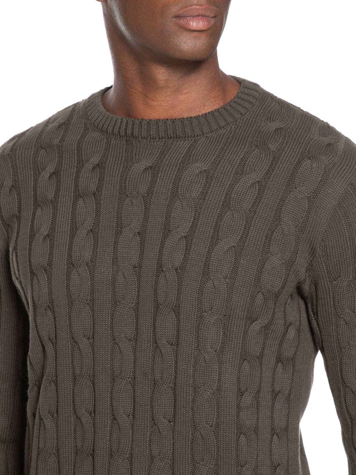 Suéter Masculino Tricot Trança Manga Longa Verde Paramount Alfaiataria