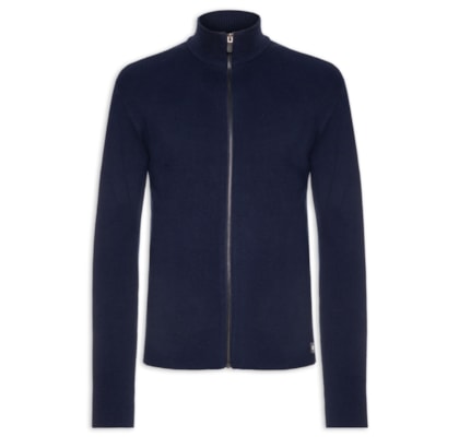 Suéter Masculino Tricot Zíper – Azul