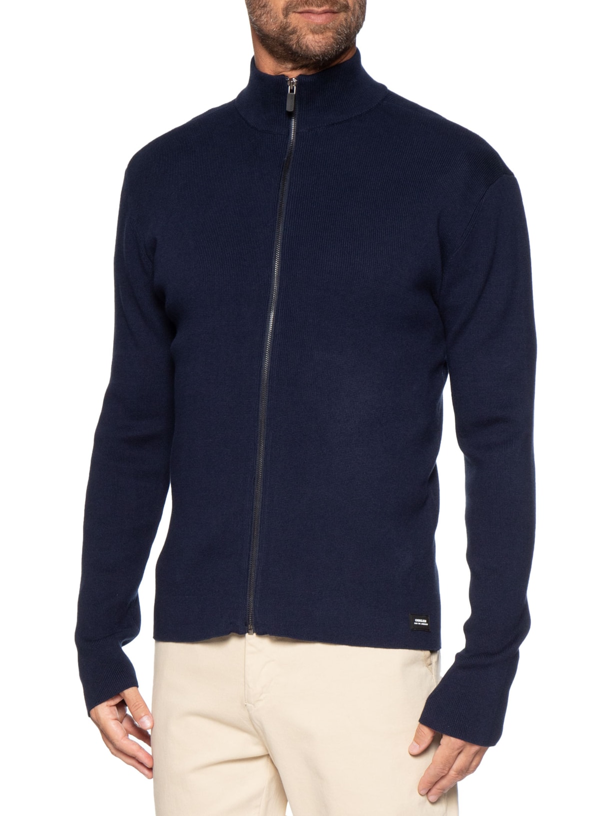 Suéter Masculino Tricot Zíper – Azul Osklen