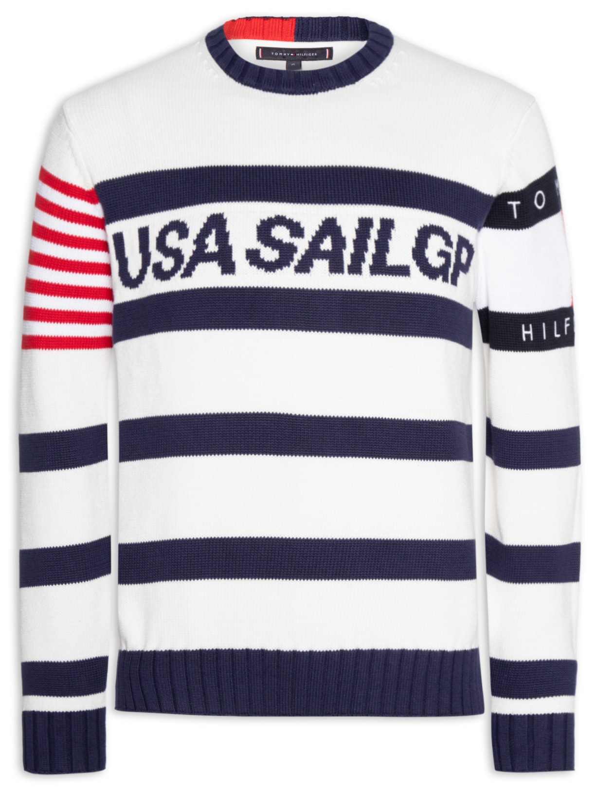 Suéter Masculino US Sailgp Marine Stripe - Branco