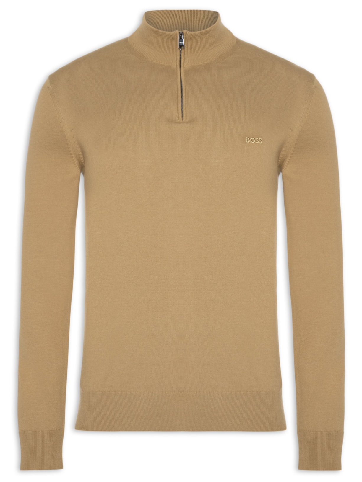 Suéter Masculino Zip-Neck Padro-L Bege Boss