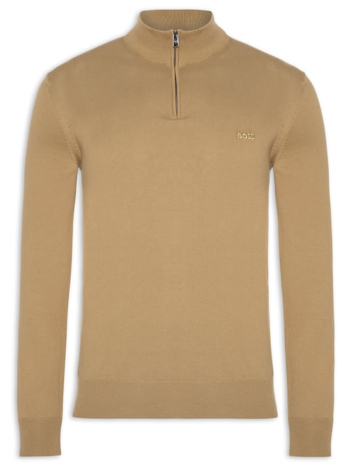 Suéter Masculino Zip-Neck Padro-L - Bege