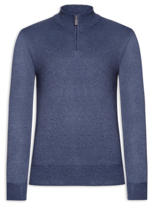 Suéter Masculino Zíper - Azul