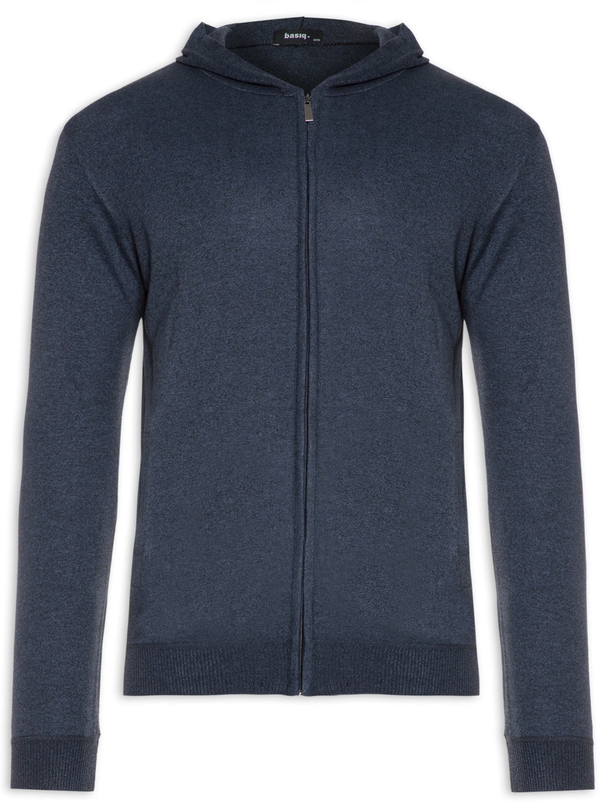 Suéter Masculino Zíper Básico - Azul