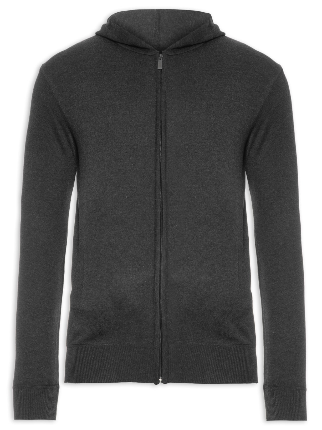 Suéter Masculino Zíper Básico - Preto