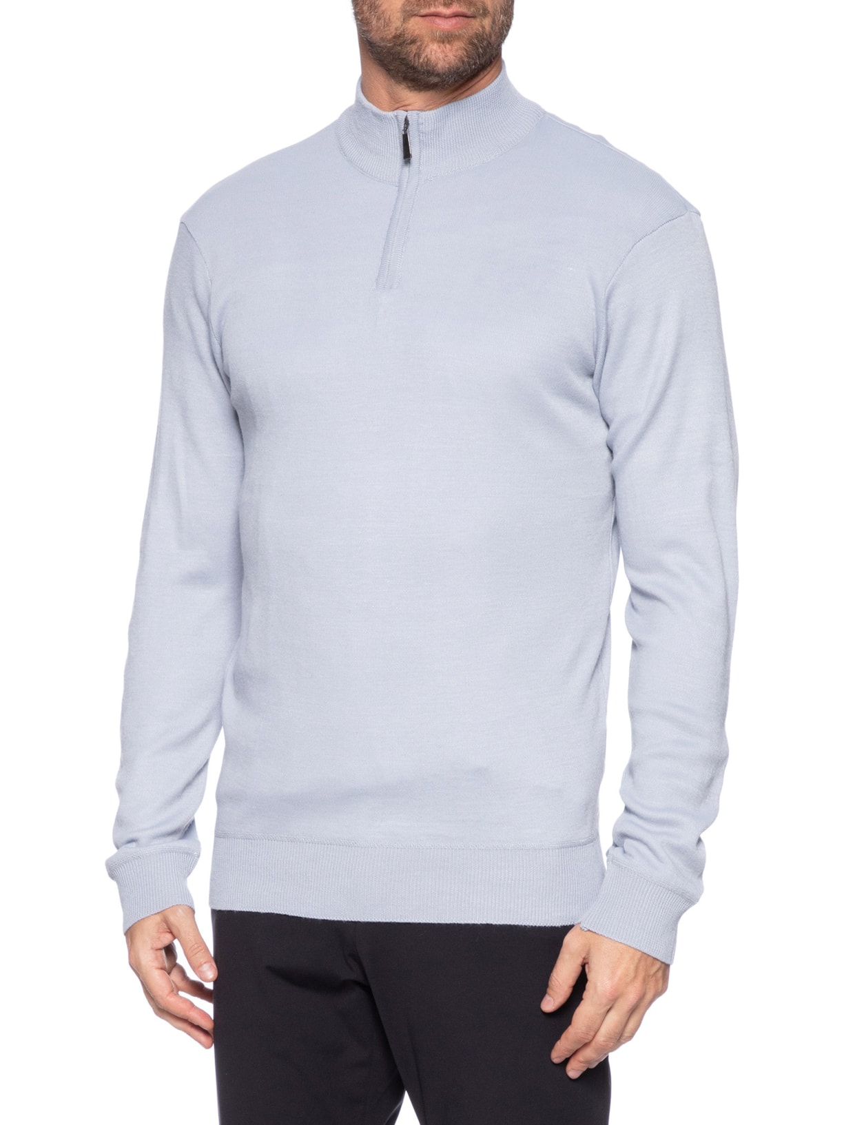 Suéter Masculino Zíper Cinza '2 Essential