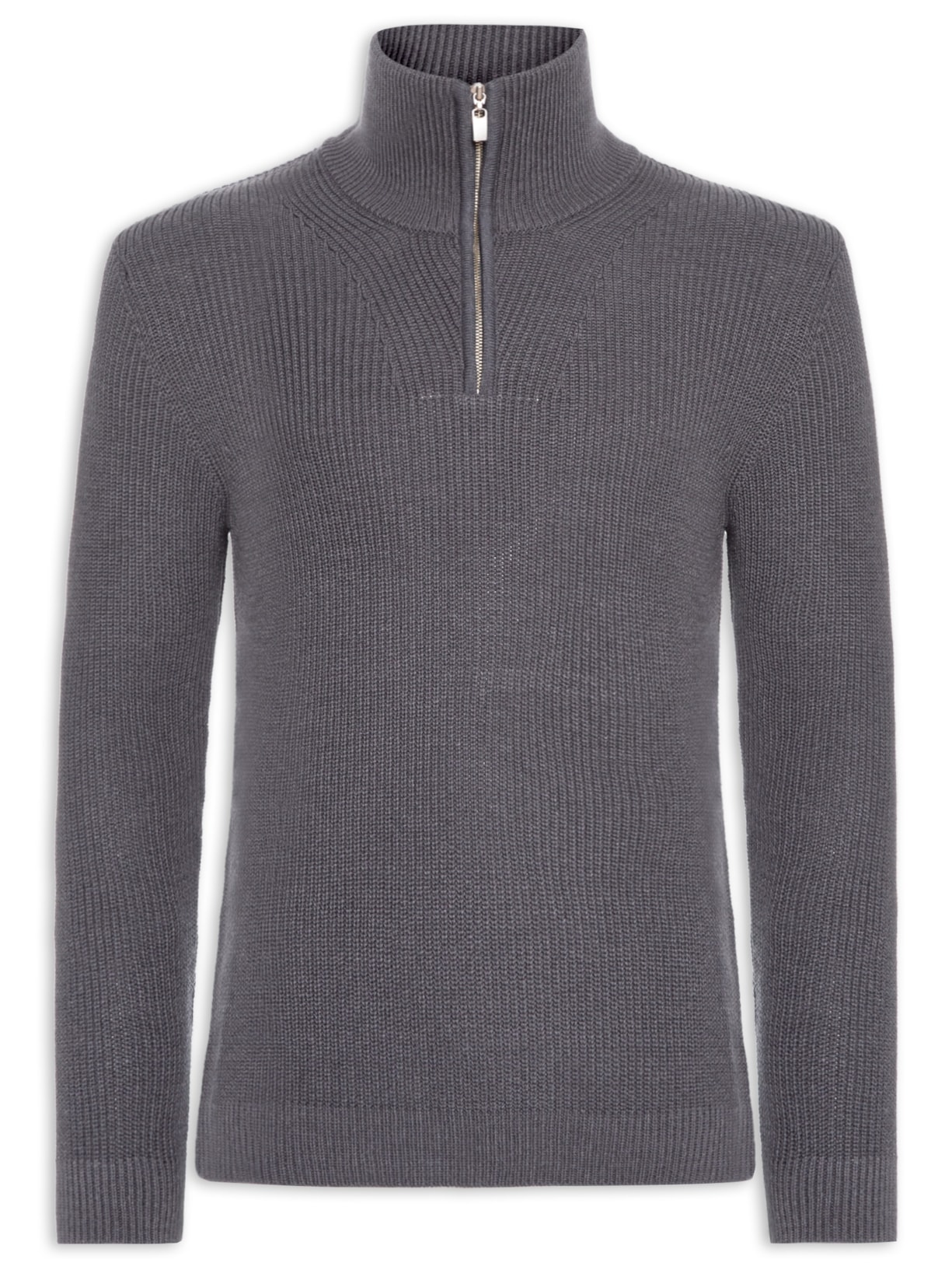 Suéter Masculino Zíper Mariner - Cinza