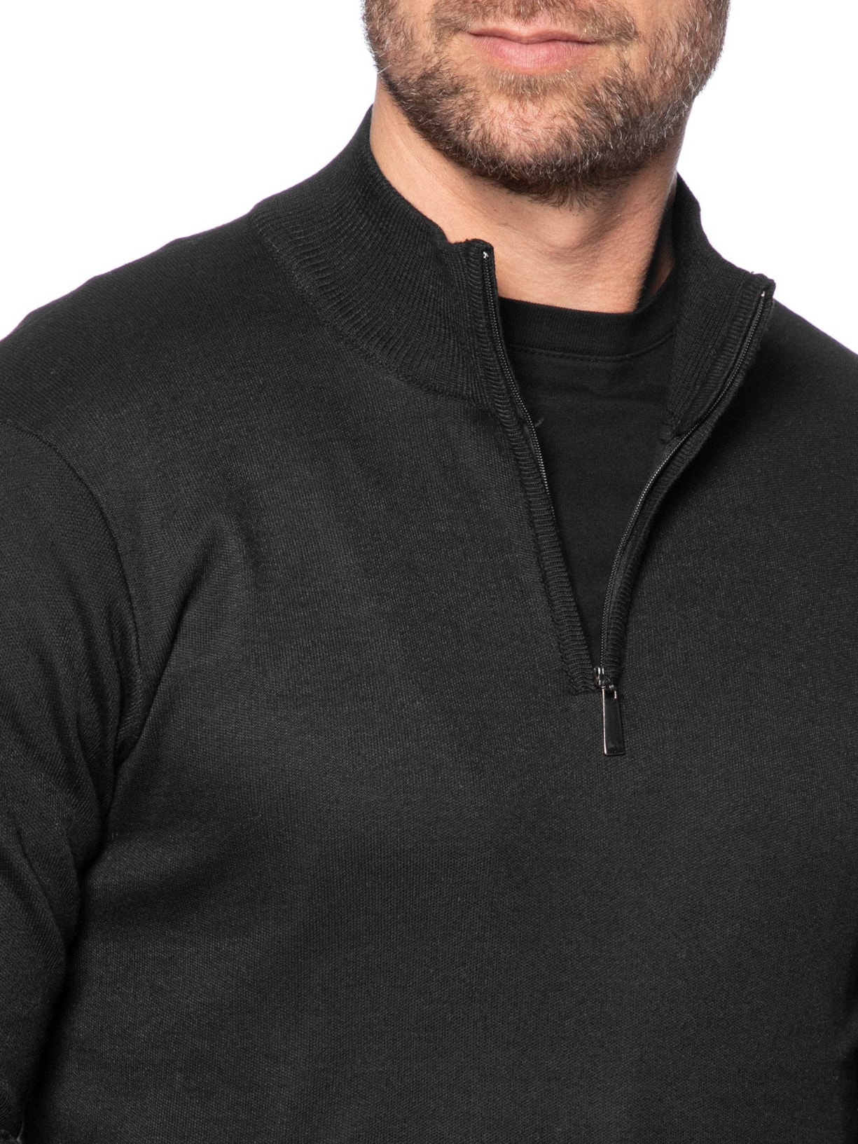 Suéter Masculino Zíper Preto '2 Essential