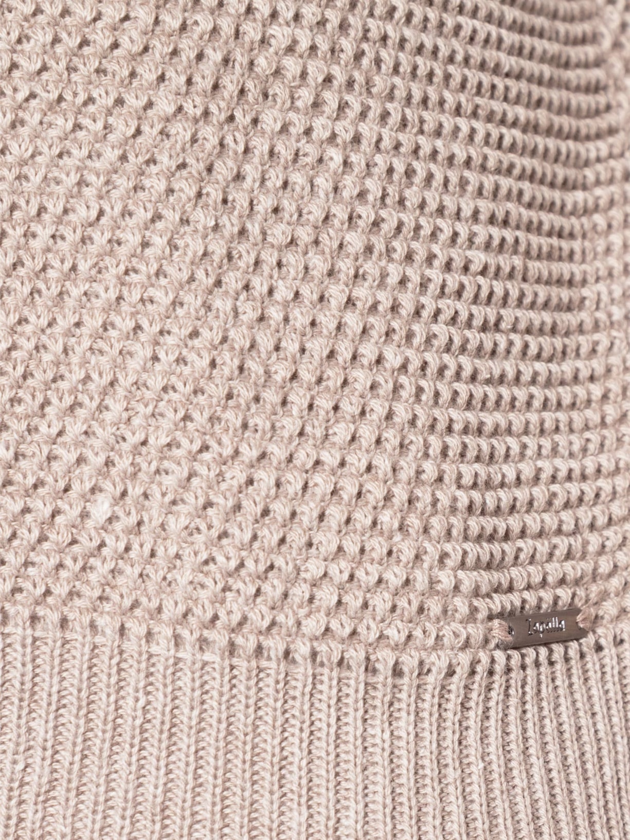 Suéter Mascullino Em Tricot Gola Careca Com Textura Bege Zapalla