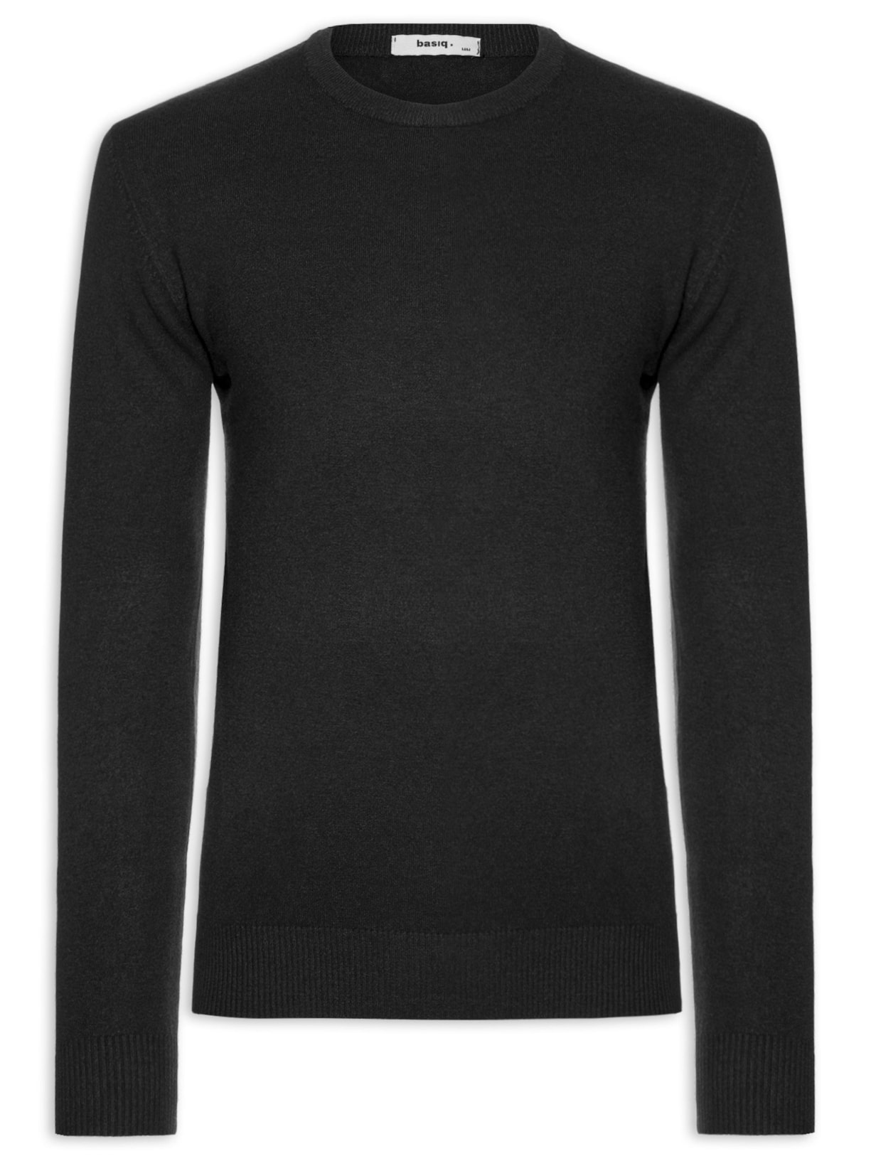Suéter Tricot Masculino Básico Gola Redonda Preto Basiq Men