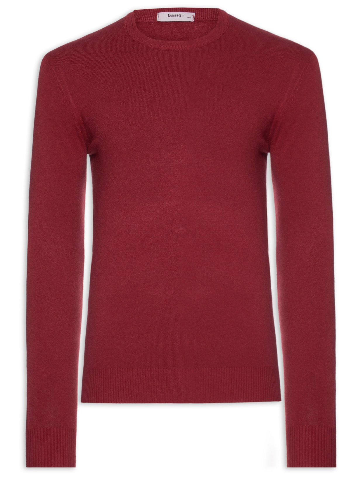 Suéter Tricot Masculino Básico Gola Redonda - Vermelho