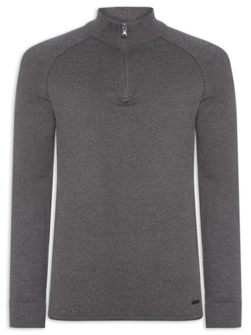 Suéter Tricot Masculino Cashmere Aspen - Cinza