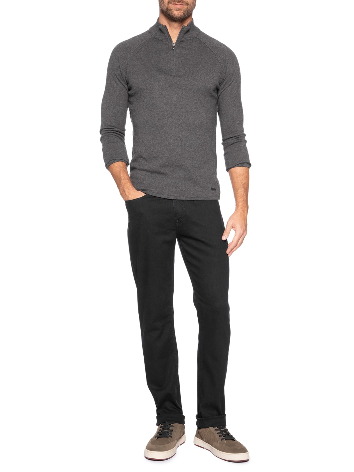 Suéter Tricot Masculino Cashmere Aspen Cinza Austral