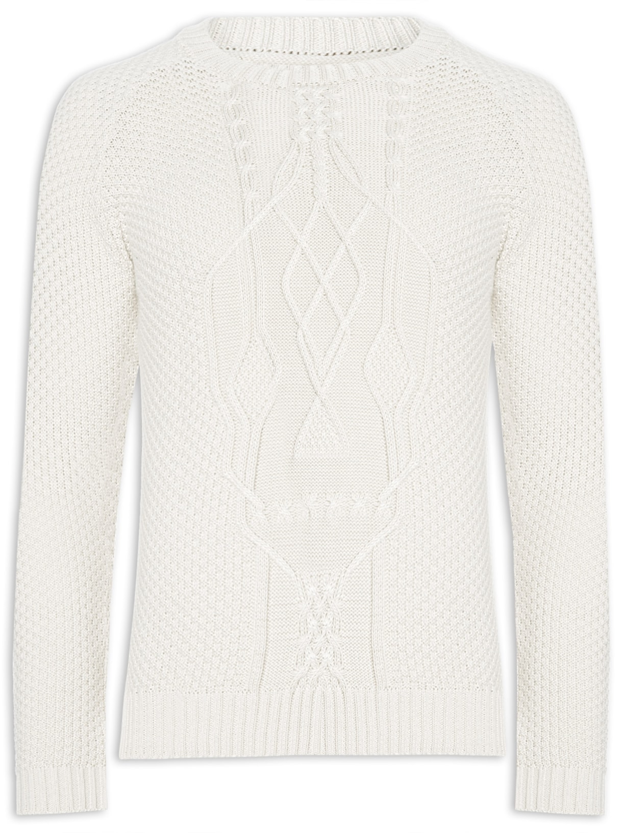 Suéter Tricot Masculino Caveira - Branco