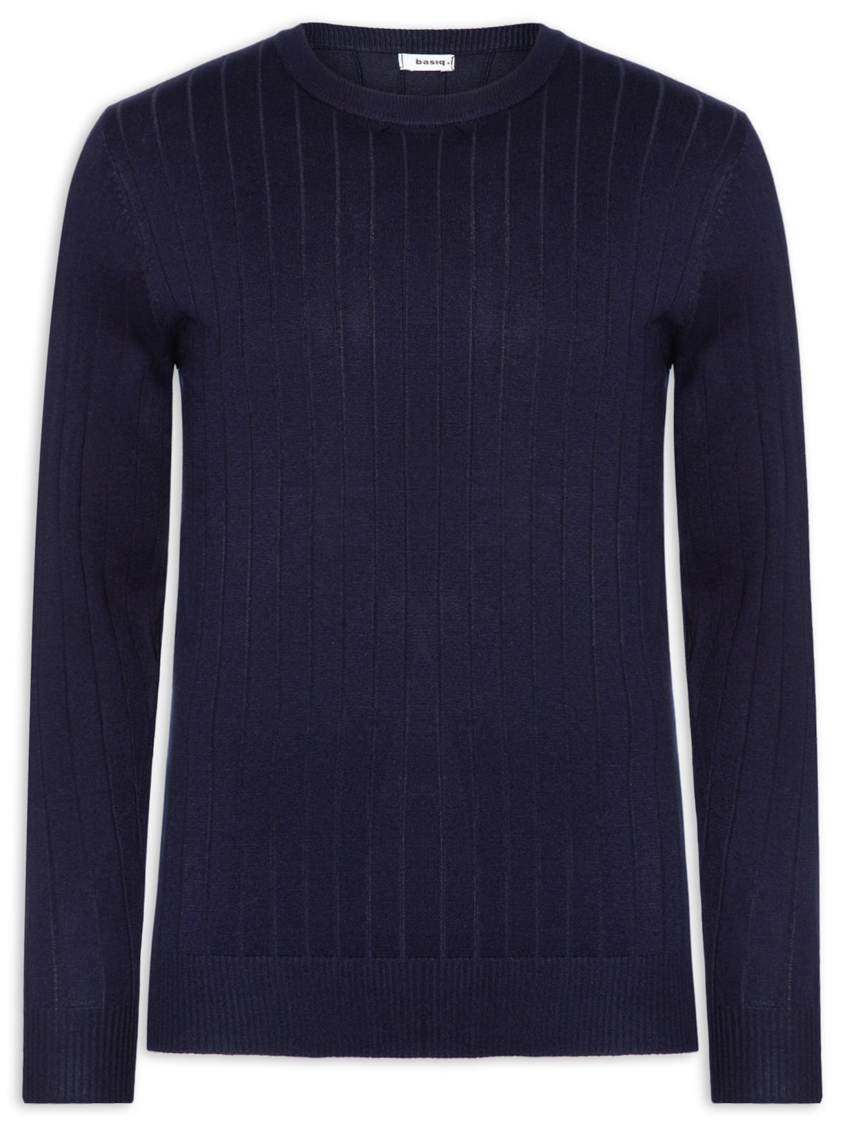Suéter Tricot Masculino Com Textura Azul Basiq Men