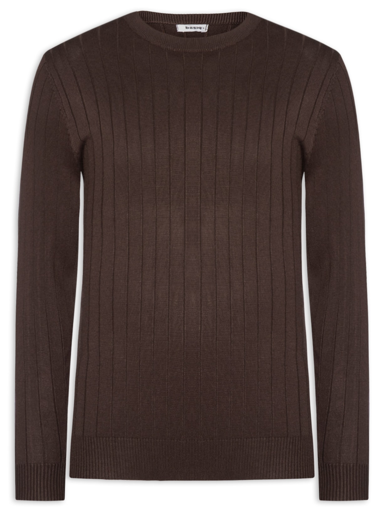 Suéter Tricot Masculino Com Textura - Marrom