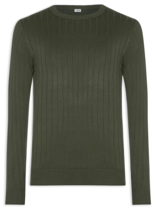 Suéter Tricot Masculino Com Textura - Verde