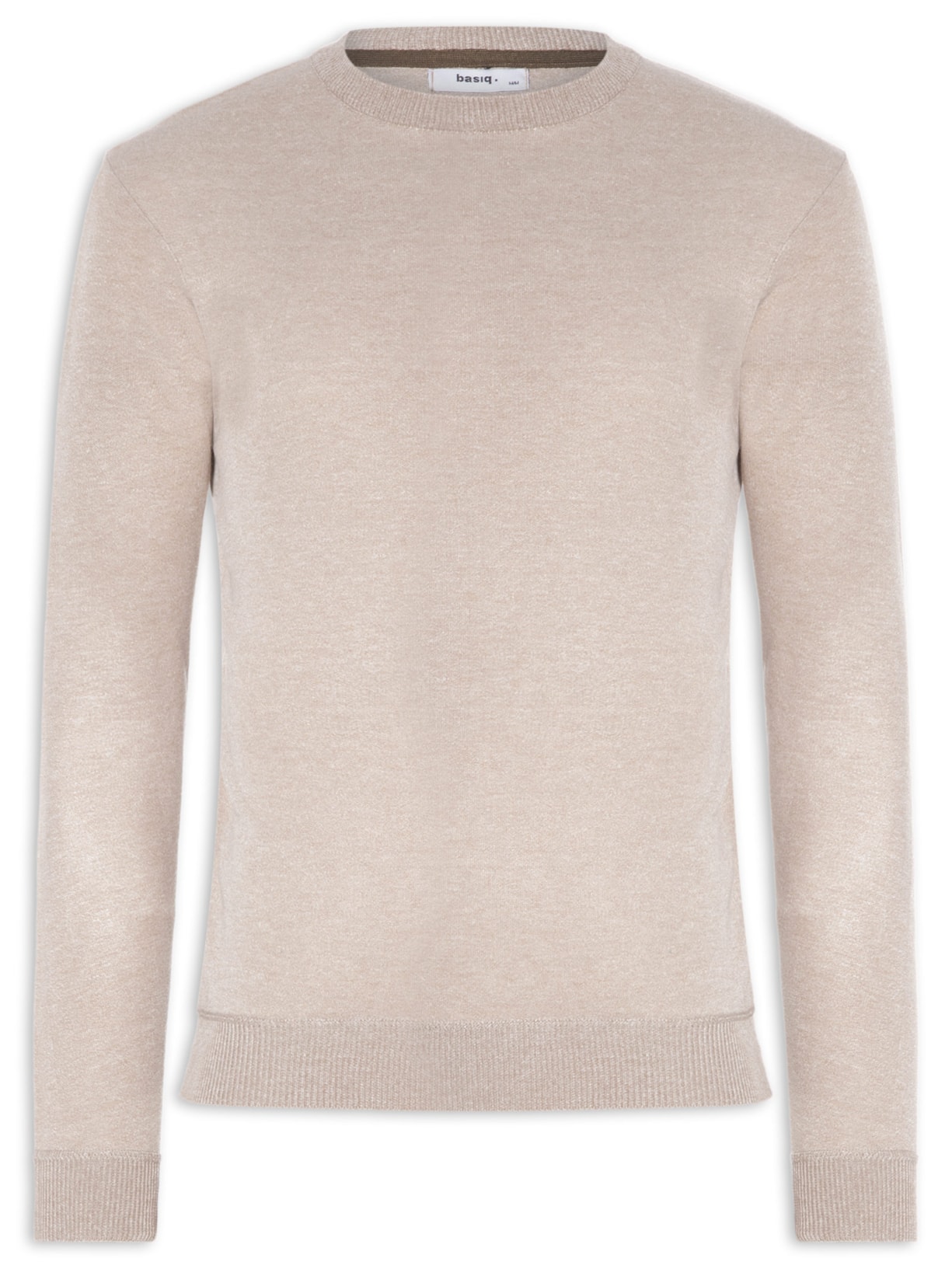 Suéter Tricot Masculino Gola Redonda – Bege Basiq Men