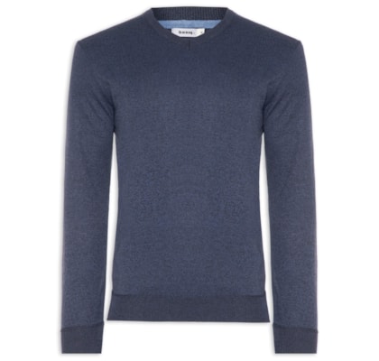 Suéter Tricot Masculino Gola V Básico - Azul