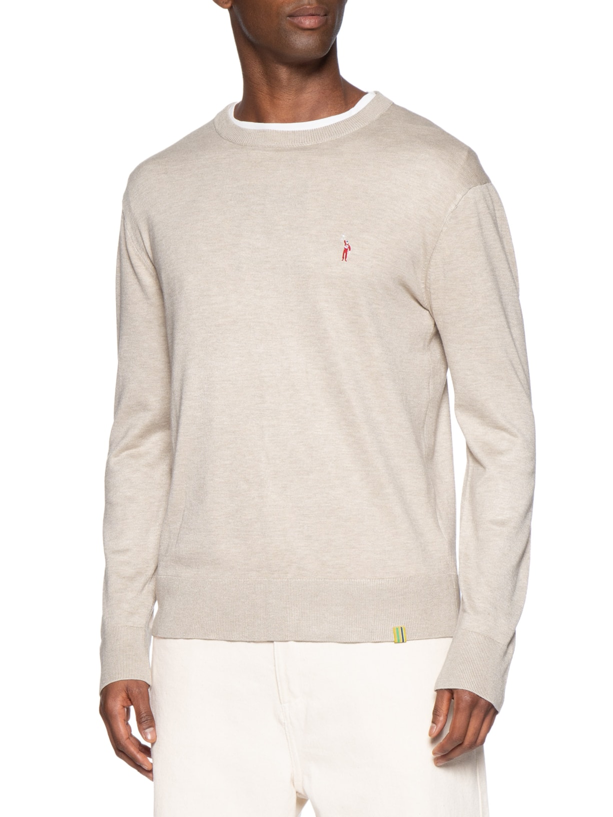 Suéter Tricot Masculino Manga Longa Touch Senna Bege Reserva