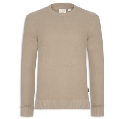 Suéter Tricot Masculino Ponto Arroz - Bege