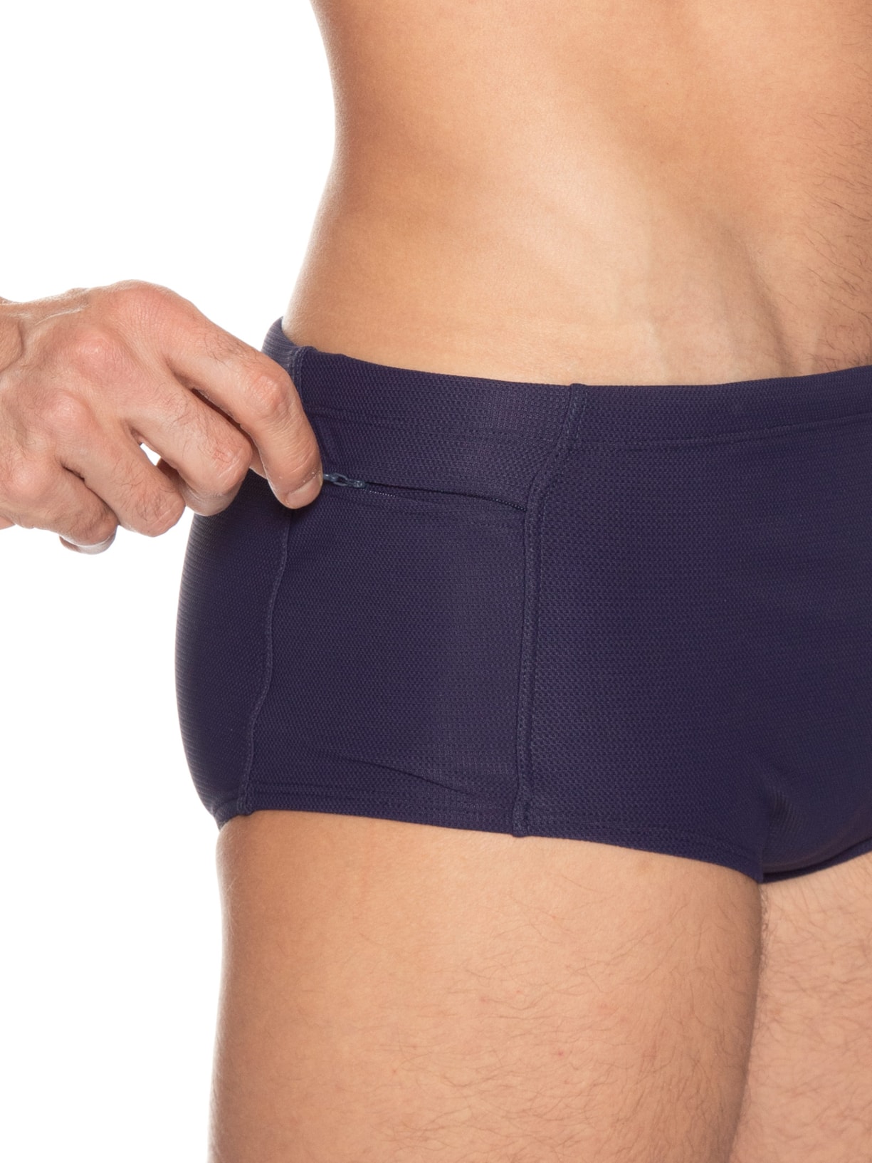 Sunga Boxer Masculina Texturizada Com Bolso Azul Zapalla