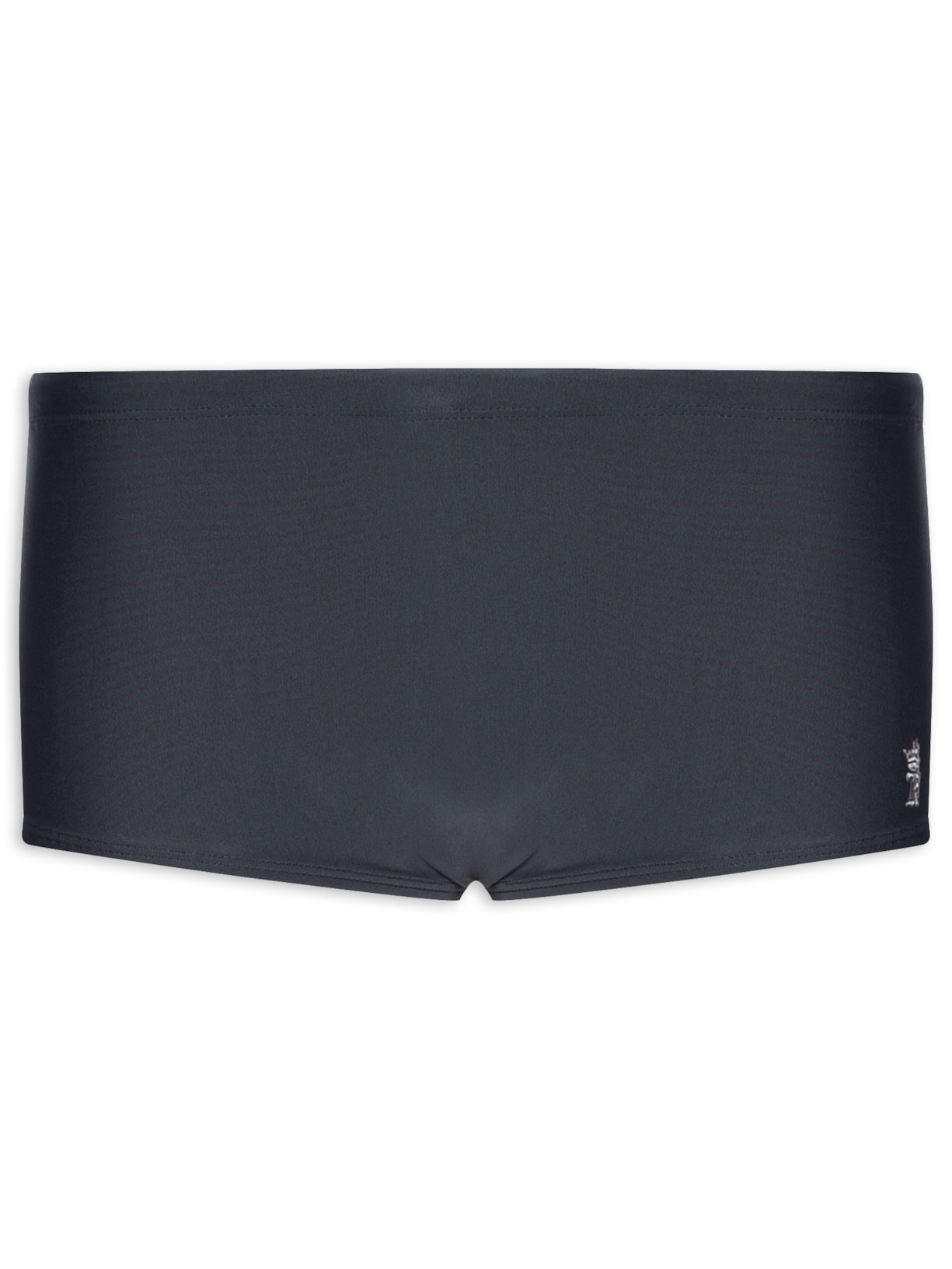 Sunga Lisa Gorgurão Lateral Logo Bordado - Cinza