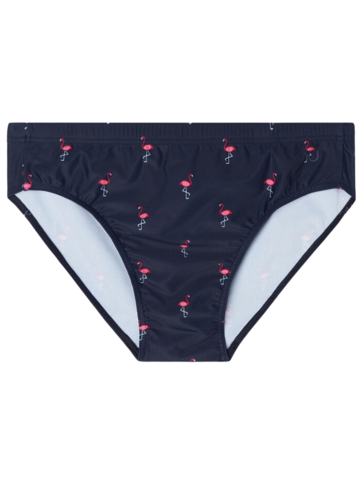 Sunga Slip Com Estampa De Flamingos - Azul