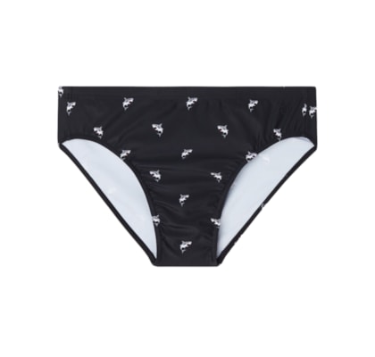Sunga Slip Com Estampa De Tubarões - Preto