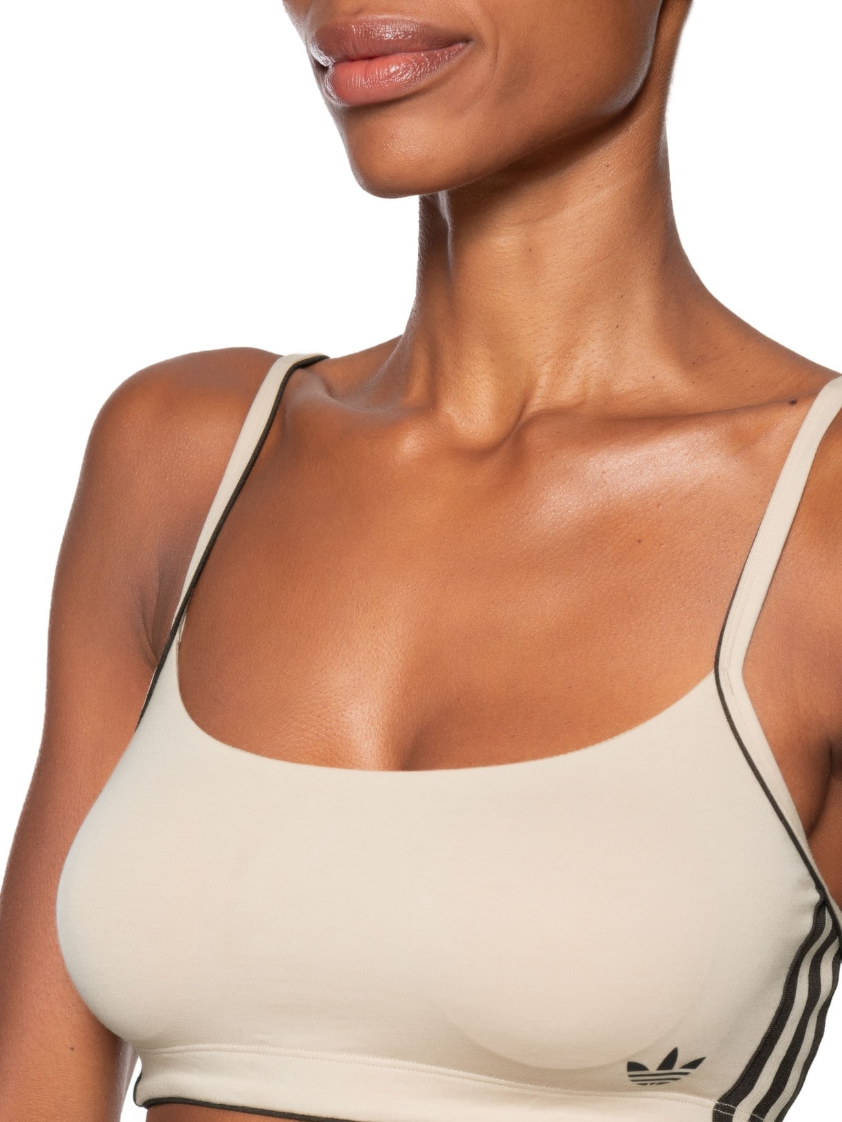 Sutiã Adicolor Comfort Flex Cotton Scoop Bralette Bege Adidas Originals Underwear