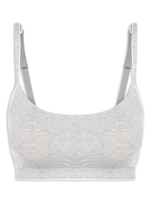 Sutiã Adicolor Comfort Flex Cotton Scoop Bralette - Cinza