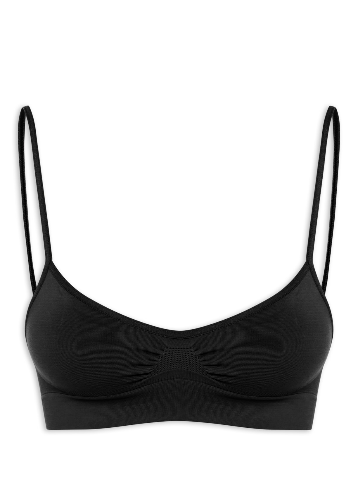 Sutiã Alça Regulável Sem Costura - Preto