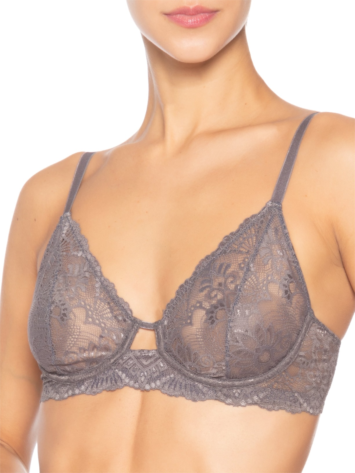 Sutiã Aro Sem Bojo Renda Felipa Cinza Jogê
