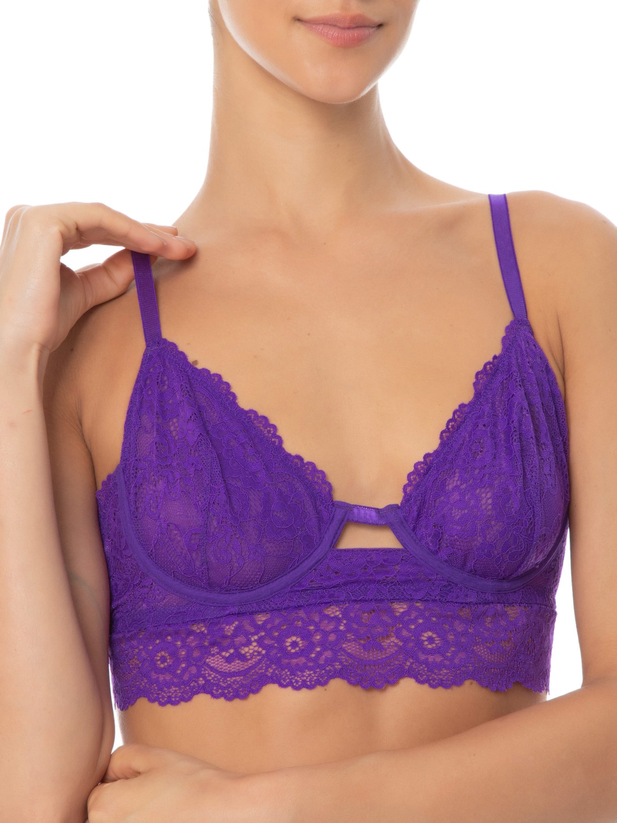 Sutiã Aro Sem Bojo Renda Helena Roxo Jogê