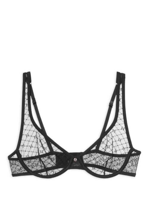 Sutiã Balconet Com Aro Em Tule Personalizado - Preto
